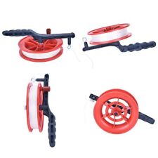 100M Flying Kite White Line String with Reel Handle Winder Grip Wheel Board