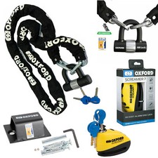 MOTORCYCLE OXFORD BUNDLE 1.5M CHAIN LOCK + SCREAMER7 LOCK PLUS BRUTEFORCE ANCHOR
