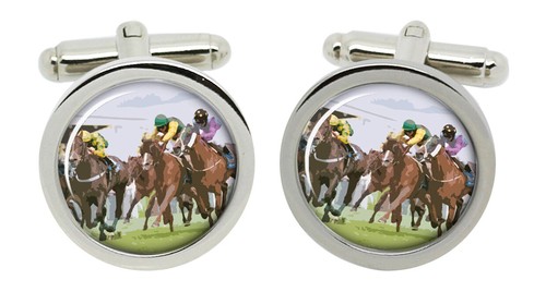 Horse racing cufflinks - horse,