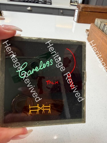 Antique glass painted - glass, slide