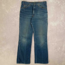 Levi's Vintage 80s Flared Fit Fader Jeans W36 L32 Made in USA Men's Blue Denim