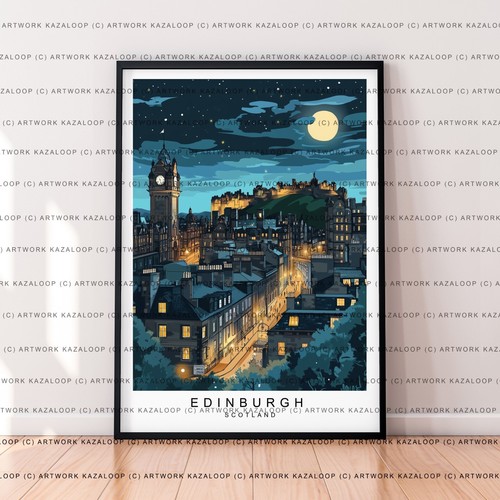 Edinburgh night art - edinburgh,