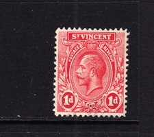 St Vincent 1921 1d carmine