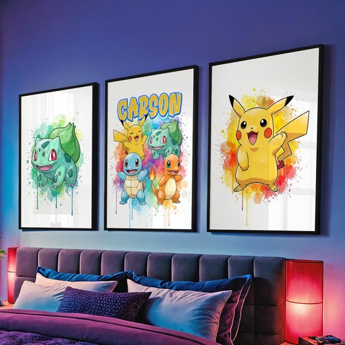 Personalised pokemon prints - personalised,