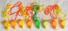 8 Traditional Colourful Toy Whistles Christmas Stocking Fillers Children Parties