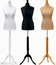 Female Tailors Dummy Dressmaking Mannequin Size 10-12 White / Cream / Black