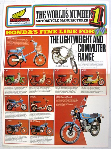 Honda motorcycles range - honda, sales