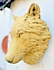 Wolf head wall mounted dog
