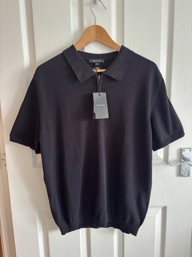 Massimo dutti mens black zip - black,