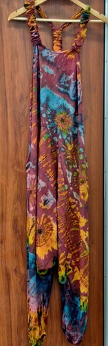 Tie dye harem dungarees one - dye,