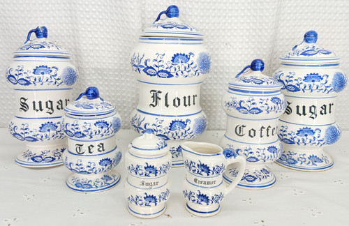 Vintage blue onion - 7, pc