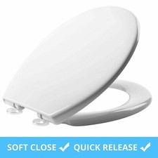 LUXURY OVAL HEAVY DUTY SOFT CLOSE TOILET BATHROOM SEAT WITH TOP FIXING HINGES