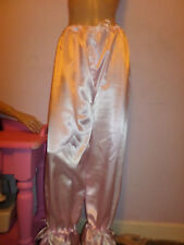 LONG PINK SATIN LACE TRIM LONG BLOOMERS VICTORIAN LOOK  30-46W BOWS