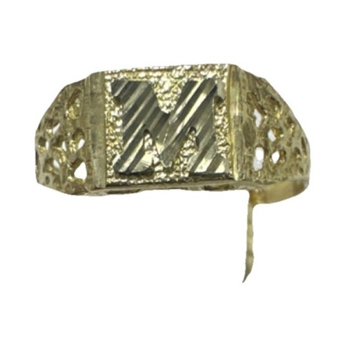 Unisex solid gold signet - gold,