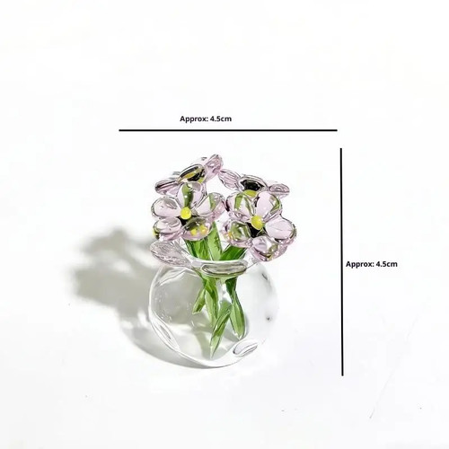 7pcs lifelike glass flowers - 6/7pcs,
