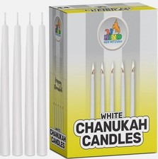 White Candles Chanukah 8 days, 44 candles, burns 30 Mins
