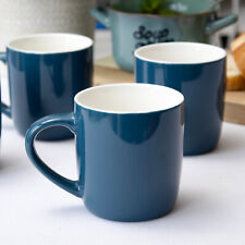 Set of 4 Dark Teal Blue Coffee