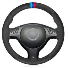 Black suede leather steering - black,