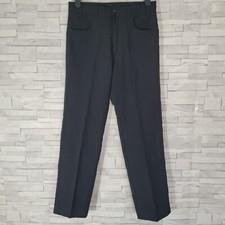 Mens VINTAGE Trousers Black Waist 32 Leg 32 Straight ANGELO LITRICO 80's C&A