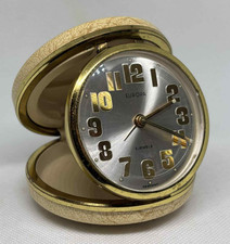 Vintage Europa 2 Jewels Travel Folding Alarm Clock Germany - Working