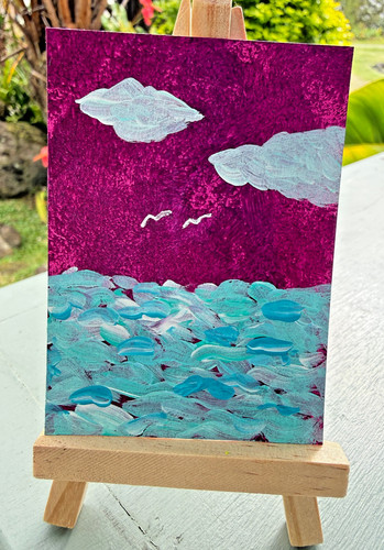 Aceo atc original acrylic - aceo/atc,