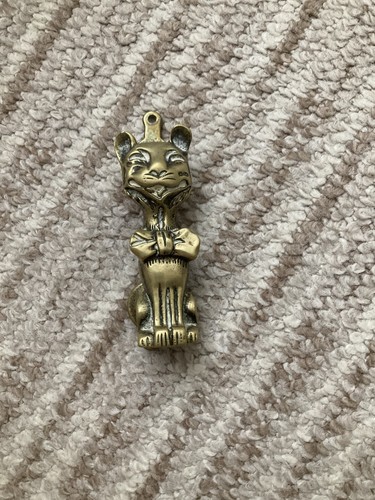 Brass cat door knocker - cat, vintage