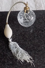 Stuart Crystal Perfume Atomiser - Cream Coloured Puffer - STUNNING