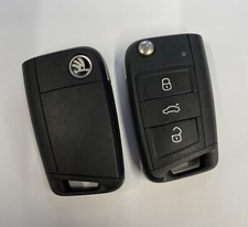 SKODA 3 BUTTON REMOTE FLIP KEY FOB OCTAVIA FABIA ETC! TESTED! LOOK 5E0 959 752 D
