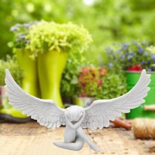 Retro Resin Angel Wing Figures Statue Crafts Bedroom Desk Decor Ornament Gift UK
