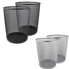 2 x METAL MESH WASTE PAPER BIN