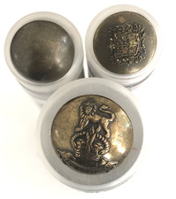TUBES OF METAL BUTTONS X 3 -