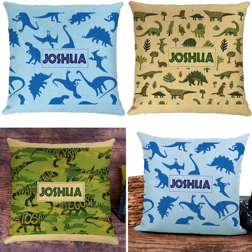 Personalised dinosaur cushion - dinosaur,
