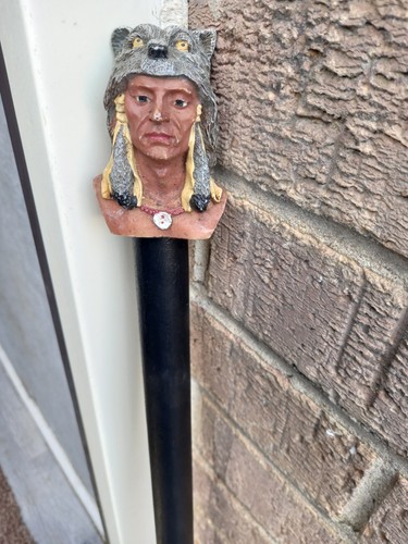 Carved resin handle - resin, witch