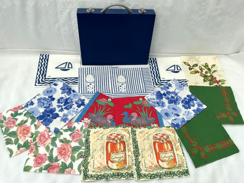 Blue wooden hinged - box, for