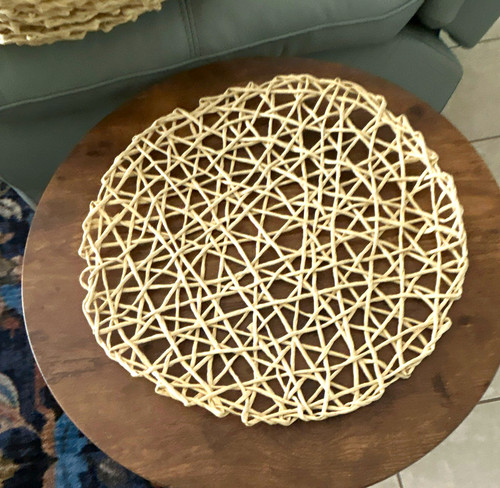 Set round beige wicker - round,