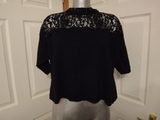 TOPSHOP LACE TOP BLACK HIGH