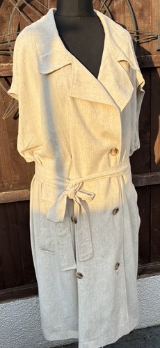 Beige linen button - button, front