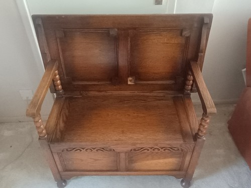 Monks bench oak with - monks,