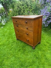 Mahogany Chest of Drawers Turned Legs Antique 2 over 3 