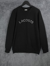 Lacoste Jumper Mens 6 XL Black Spell Out Sweatshirt Pullover Golf Crew Cotton