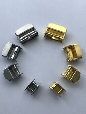 Sliding Clamp Safety Clasp Buckle Watch Strap Bracelet 7mm to 22mm Gold & Silver