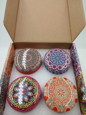 Box of 4 scented soy wax candles cocoa,  rose, lemon and lavender in a  gift box