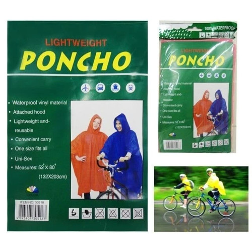 Hooded rain poncho - hooded, waterproof