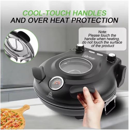 Electric pizza oven - 12", black
