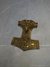 Thor Mjolnir Brass Hammer Handmade Pendant Sills, R.N. 2012 Rare