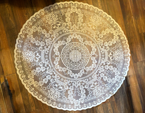 Vintage white lace tablecloth - vintage,