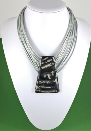 Lagenlook necklace grey - necklace,