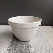 White Christmas Pudding Bowl Basin  3/4 Pint Steamed Pudding Dish Pre-loved 