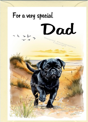 Pug black dog - black, blank