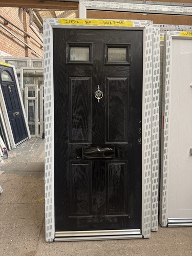 New composite door black - door, front